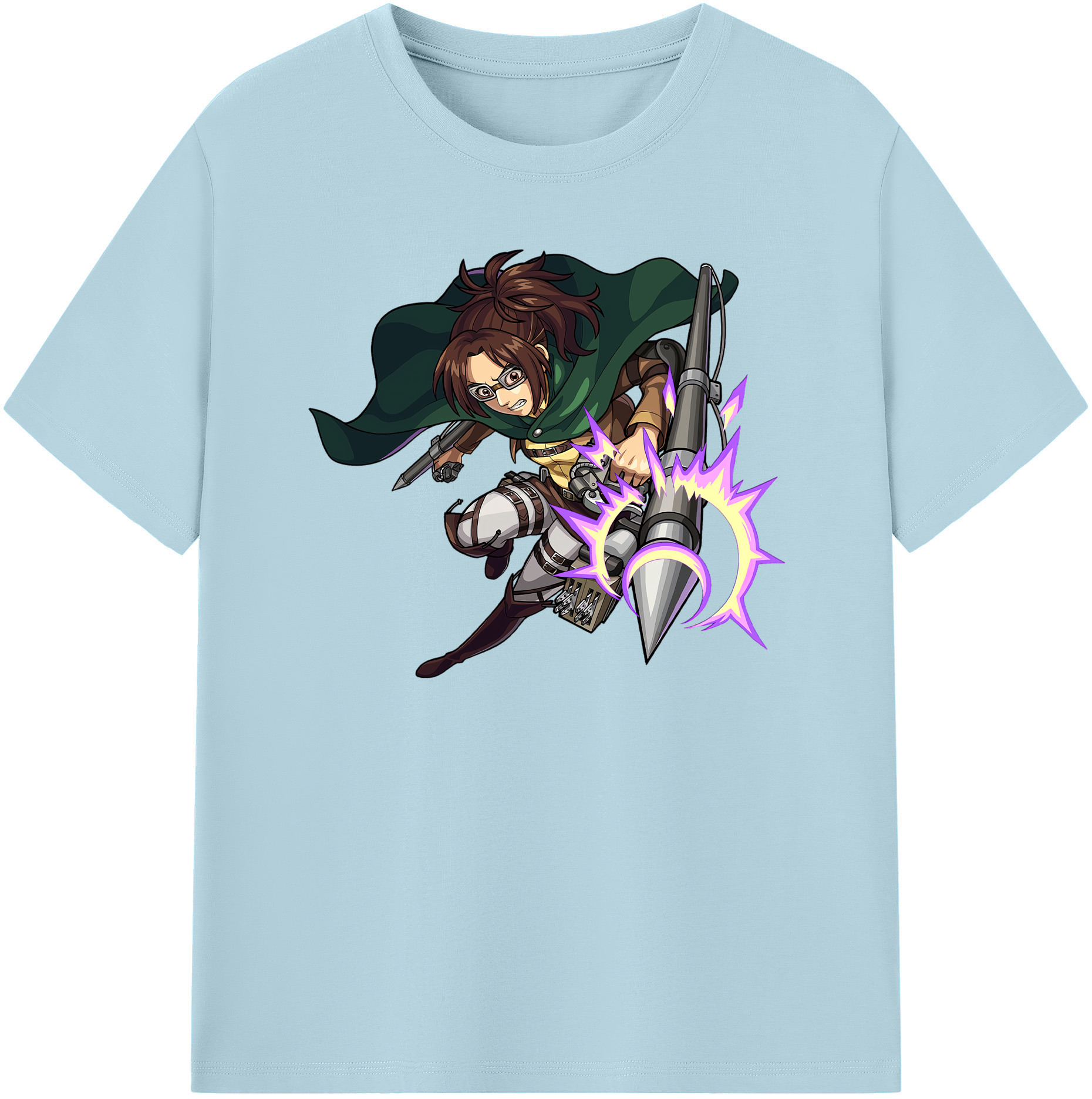 （画像用） 進撃の巨人 ハンジ·ゾエ Attack on Titan Hanji Zoe 綿100％半袖Tシャツ（フロントプリント）